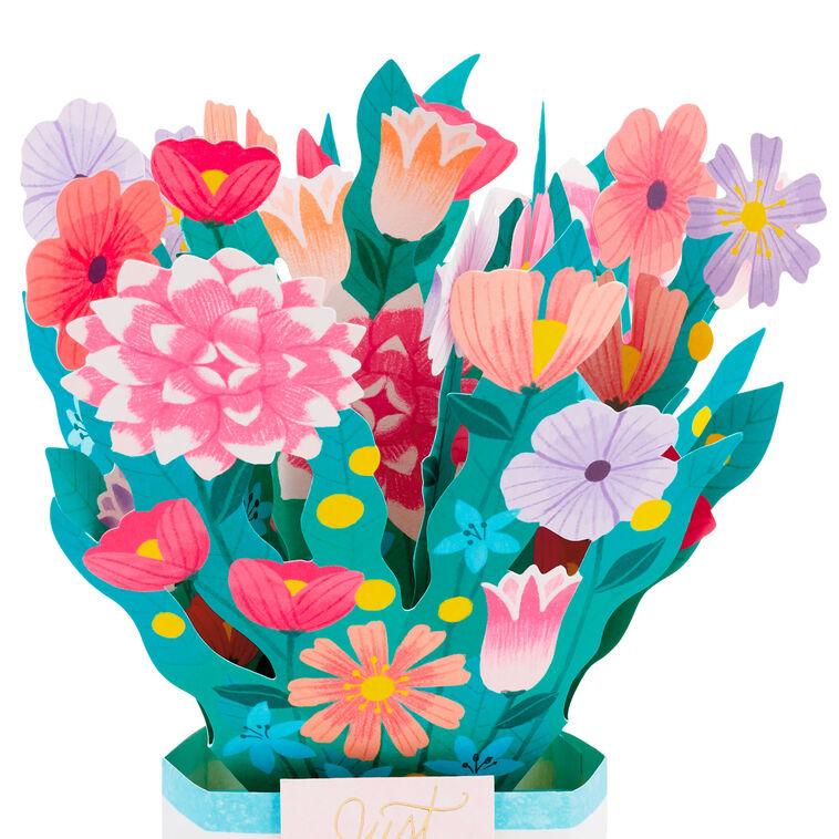 Hallmark Flower Bouquet Just For You 3D Pop-Up Card