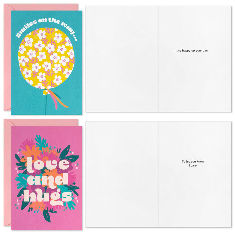Hallmark Flowers And Balloons Assorted Encouragement Cards Pack Of 16