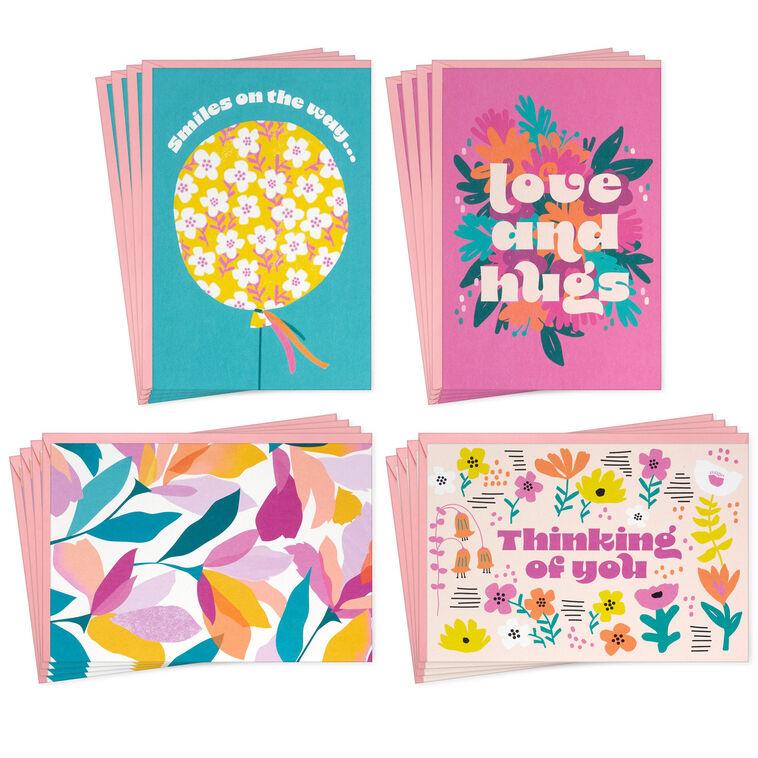 hallmark Flowers and Balloons Assorted Encouragement Cards Pack of 16