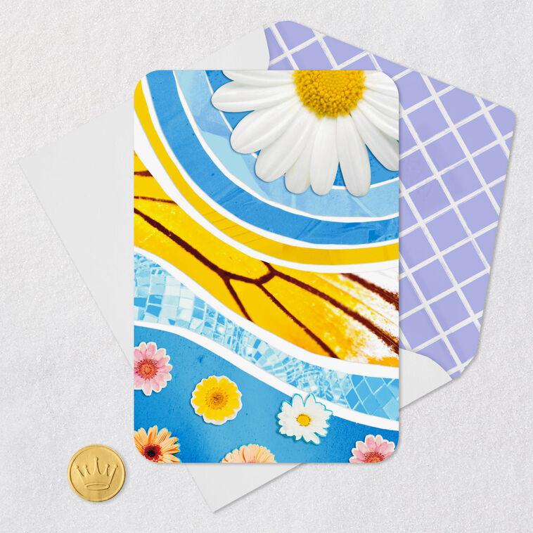Hallmark Flowers And Butterfly Wing Collage Blank Card