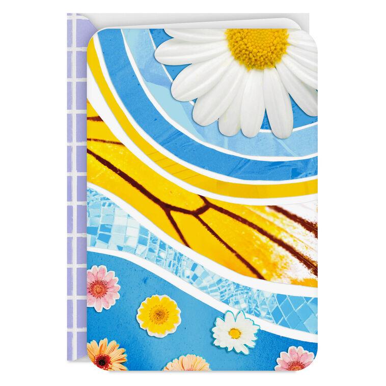 hallmark Flowers and Butterfly Wing Collage Blank Card