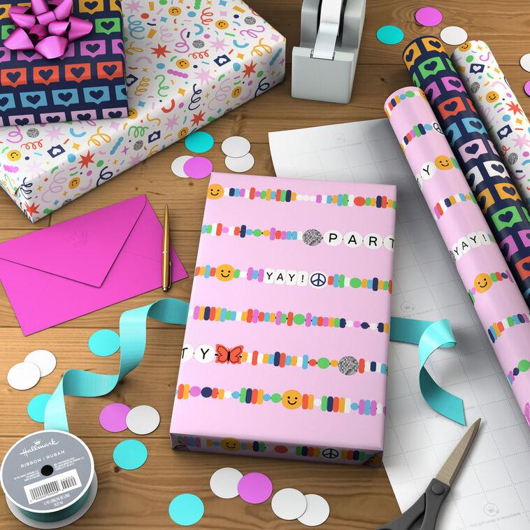 Hallmark Focus On Fun 3-Pack Assorted Wrapping Paper Roll Bundle 75 Sq. Ft. Total