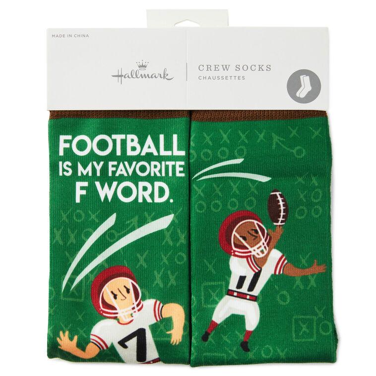 Hallmark Football Is My Favorite F Word Funny Crew Socks