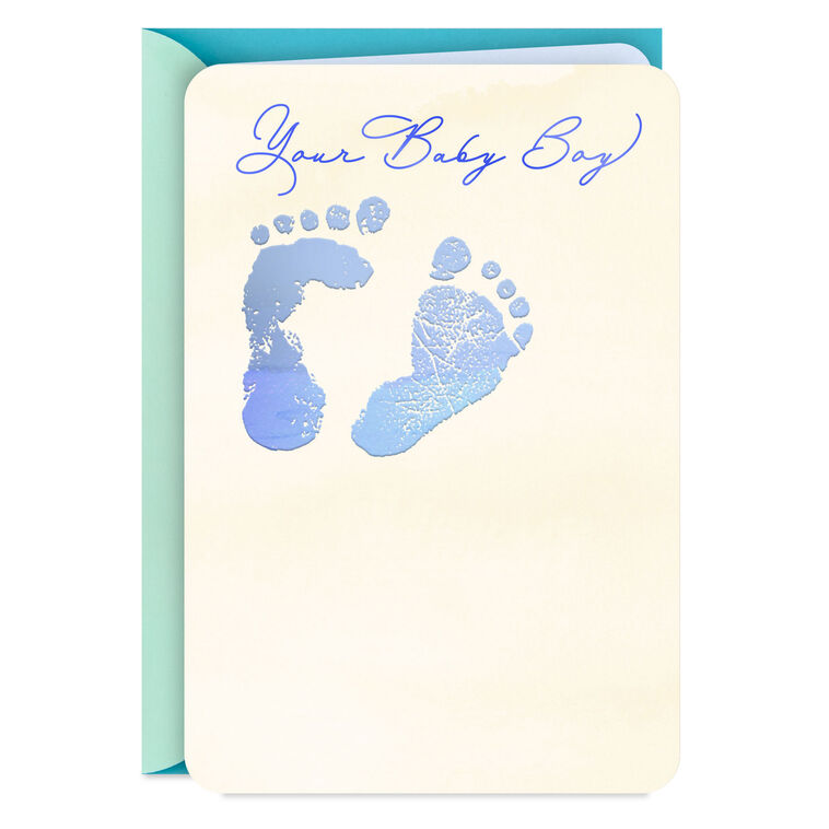 hallmark Footprints on Your Heart New Baby Boy Card