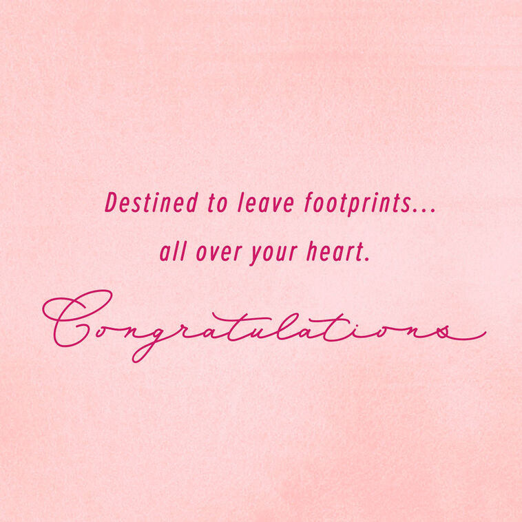 Hallmark Footprints On Your Heart New Baby Girl Card