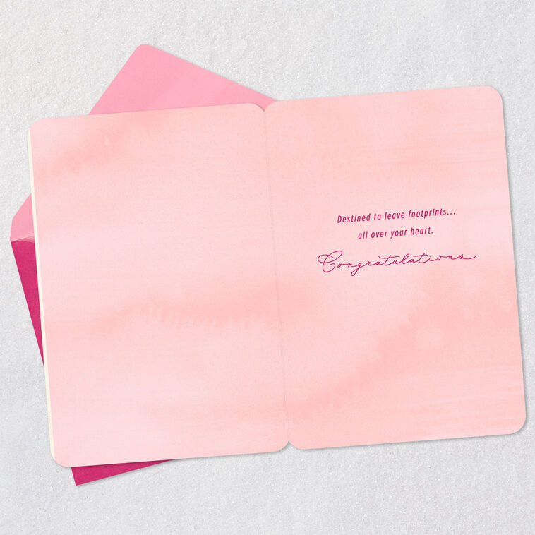 Hallmark Footprints On Your Heart New Baby Girl Card