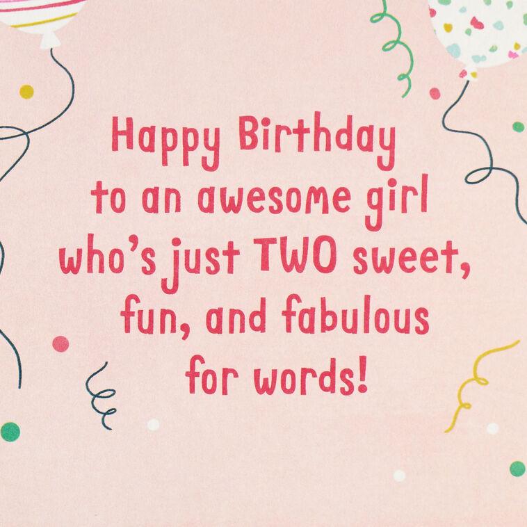 Hallmark For A Fun And Fabulous Girl 2nd Birthday Card With Sticker