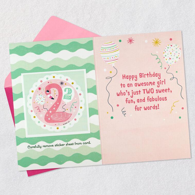 Hallmark For A Fun And Fabulous Girl 2nd Birthday Card With Sticker
