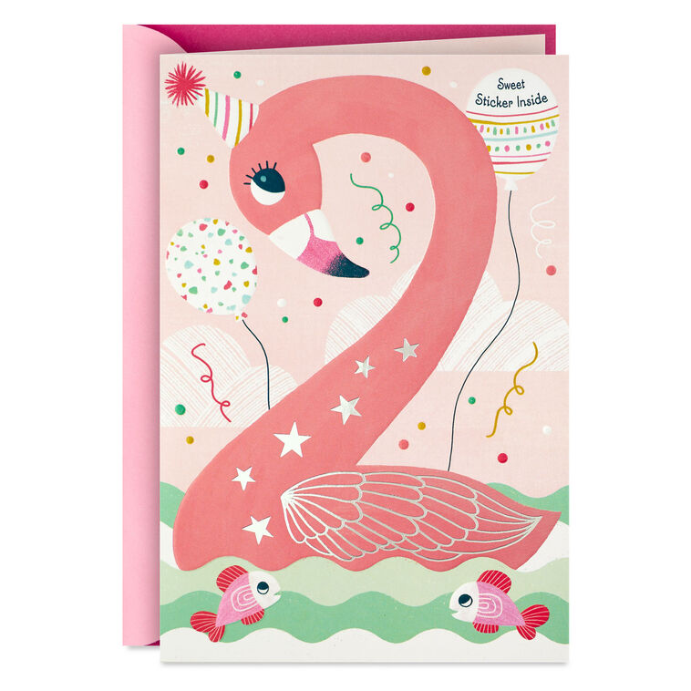 hallmark For a Fun and Fabulous Girl 2nd Birthday Card With Sticker
