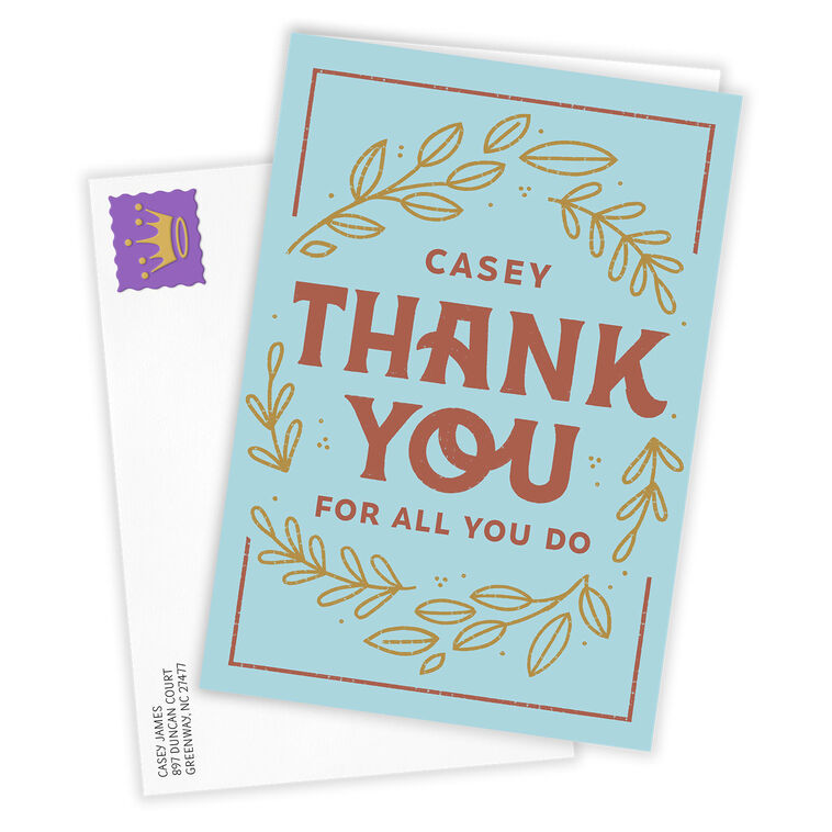 Hallmark For All You Do Wreath Custom Thank-You Card