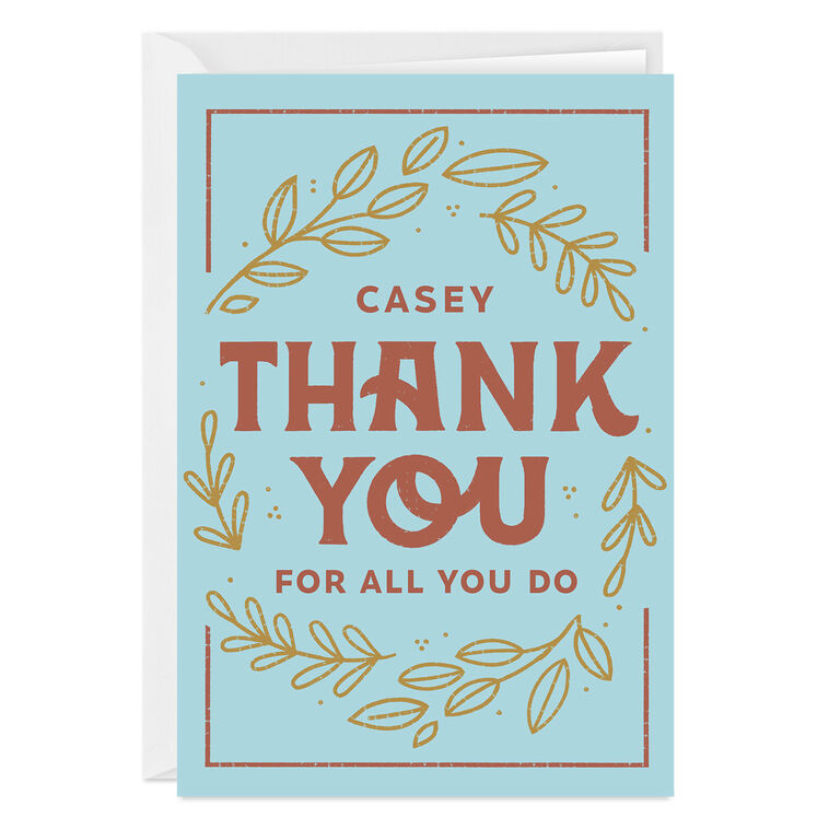 hallmark For All You Do Wreath Custom Thank-You Card
