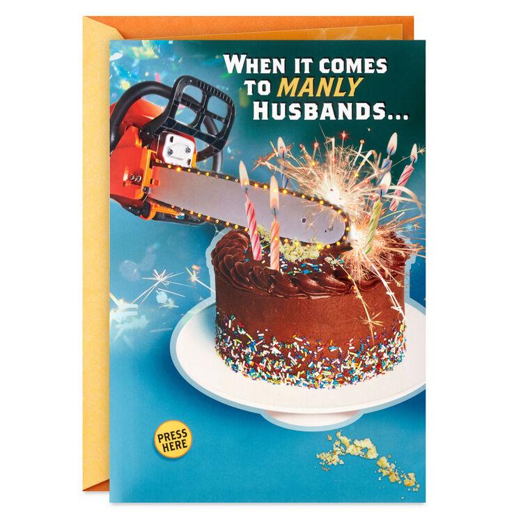 hallmark For My Manly Husband Funny Birthday Card With Sound and Light
