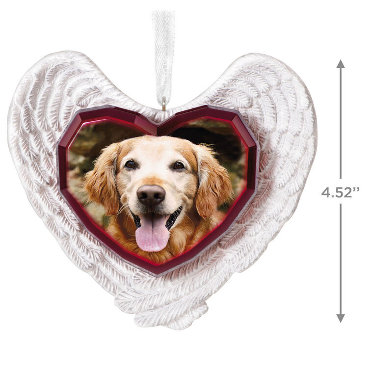 Hallmark Forever Loved Memorial Heart And Angel Wings Personalized Ornament Custom Photo