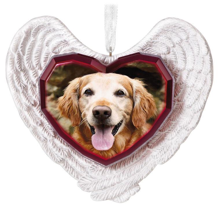 hallmark Forever Loved Memorial Heart and Angel Wings Personalized Ornament Custom Photo
