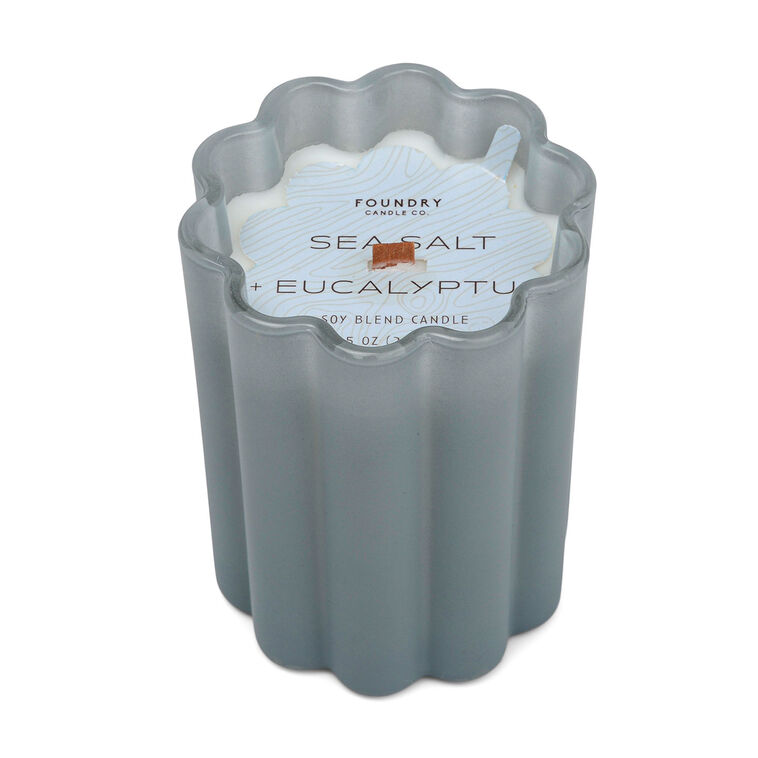hallmark Foundry Sea Salt and Eucalyptus Frosted Glass Candle 7.5 oz