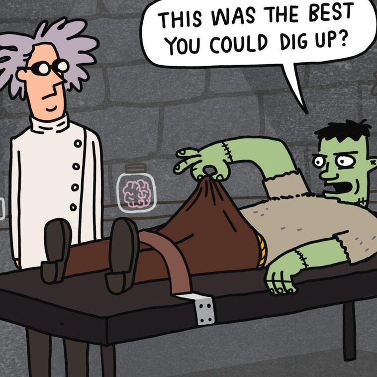 Hallmark Frankenstein's Monster Parts Funny Halloween Card