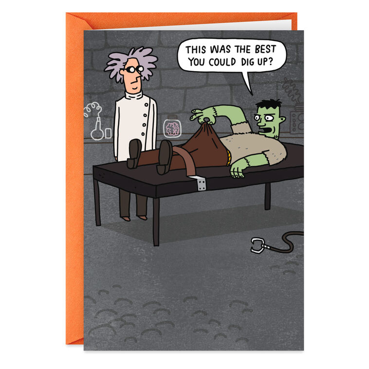 hallmark Frankenstein's Monster Parts Funny Halloween Card