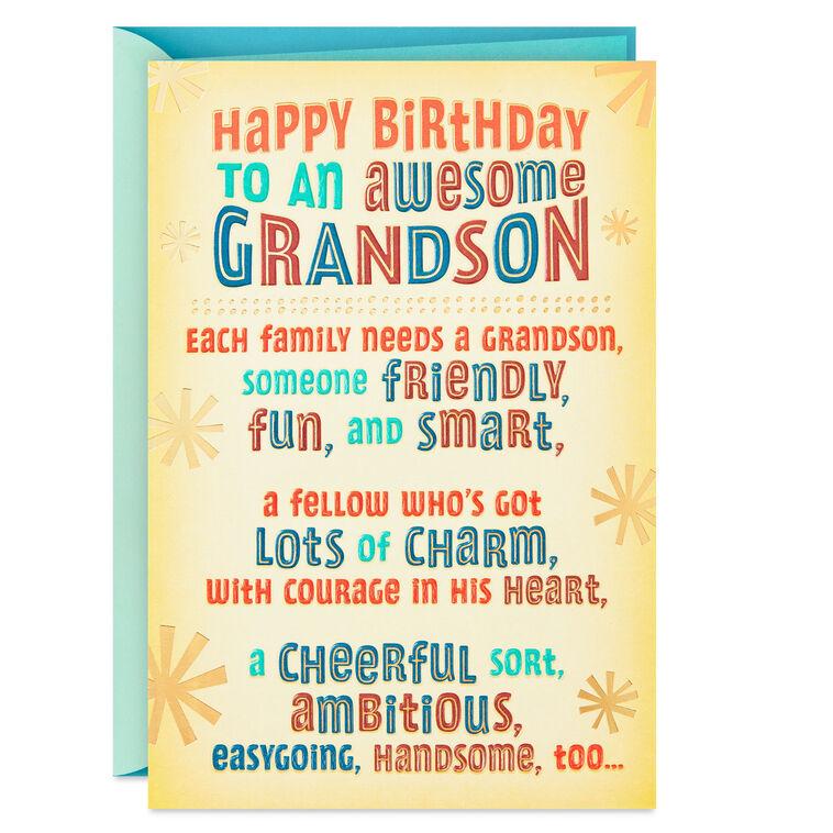 hallmark Friendly Fun and Smart Birthday Card for Grandson