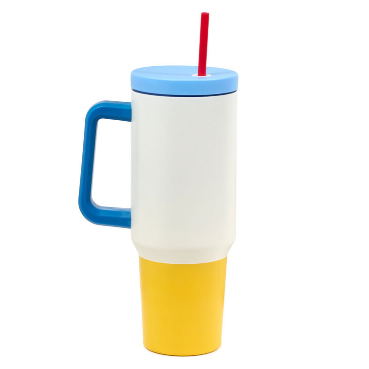 Hallmark Friends "Happiness Is" Insulated Travel Cup With Handle 42 Oz