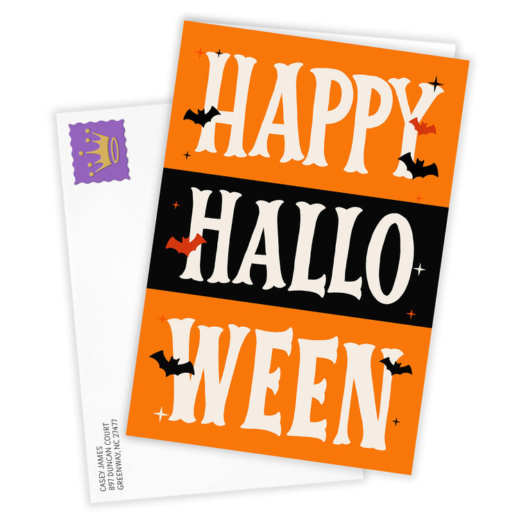 Hallmark Frights And Fun Bold Stripes Custom Halloween Card