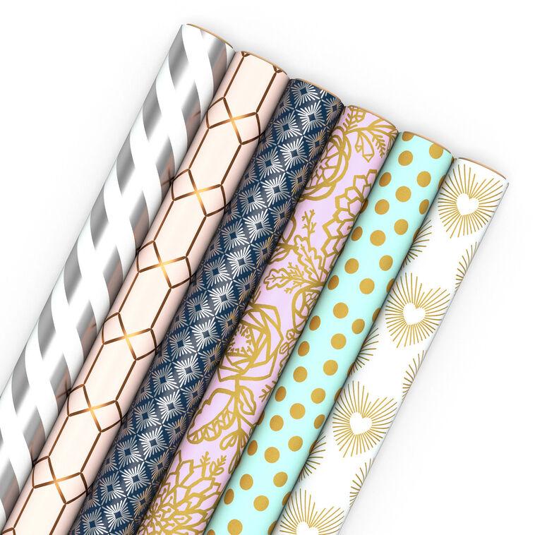 hallmark Fun and Flirty 6-Pack Wrapping Paper Assortment 180 sq. ft