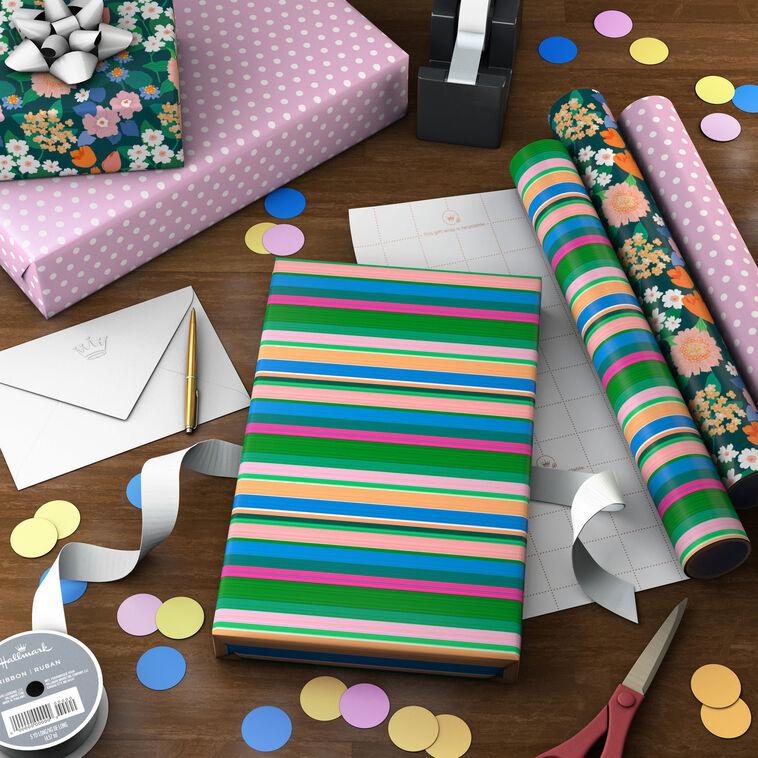 Hallmark Fun Designs 3-Pack Assorted Wrapping Paper Mini Roll Bundle 45 Sq. Ft. Total