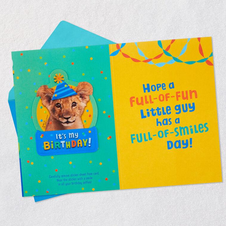 Hallmark Fun Little Guy Lion Birthday Card With Sticker