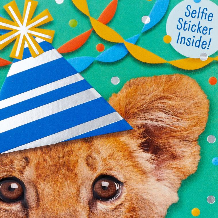 Hallmark Fun Little Guy Lion Birthday Card With Sticker