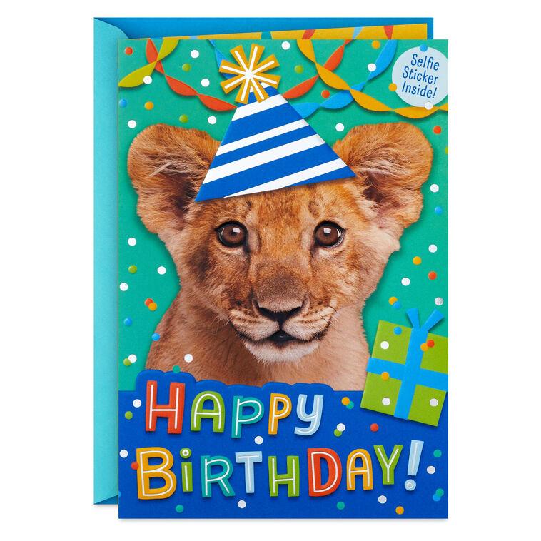 hallmark Fun Little Guy Lion Birthday Card With Sticker