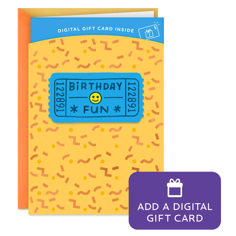 hallmark Fun Ticket Gift Card Greeting Birthday Card