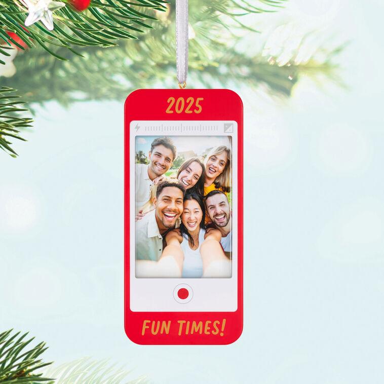 Hallmark Fun Times 2025 Cell Phone Personalized Ornament Custom Photo
