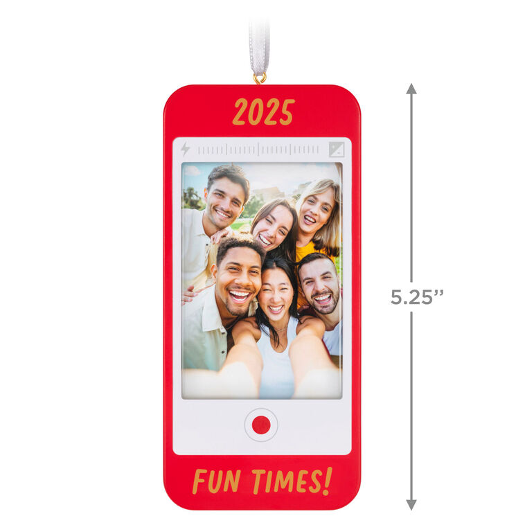 Hallmark Fun Times 2025 Cell Phone Personalized Ornament Custom Photo