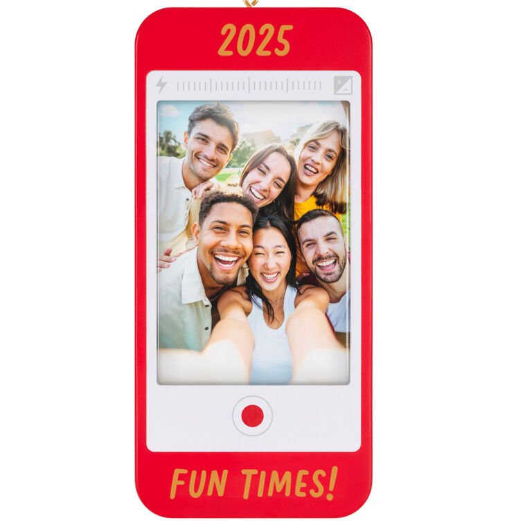 Hallmark Fun Times 2025 Cell Phone Personalized Ornament Custom Photo