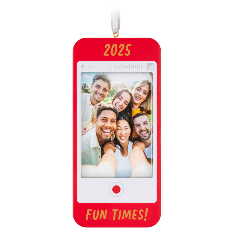hallmark Fun Times 2025 Cell Phone Personalized Ornament Custom Photo