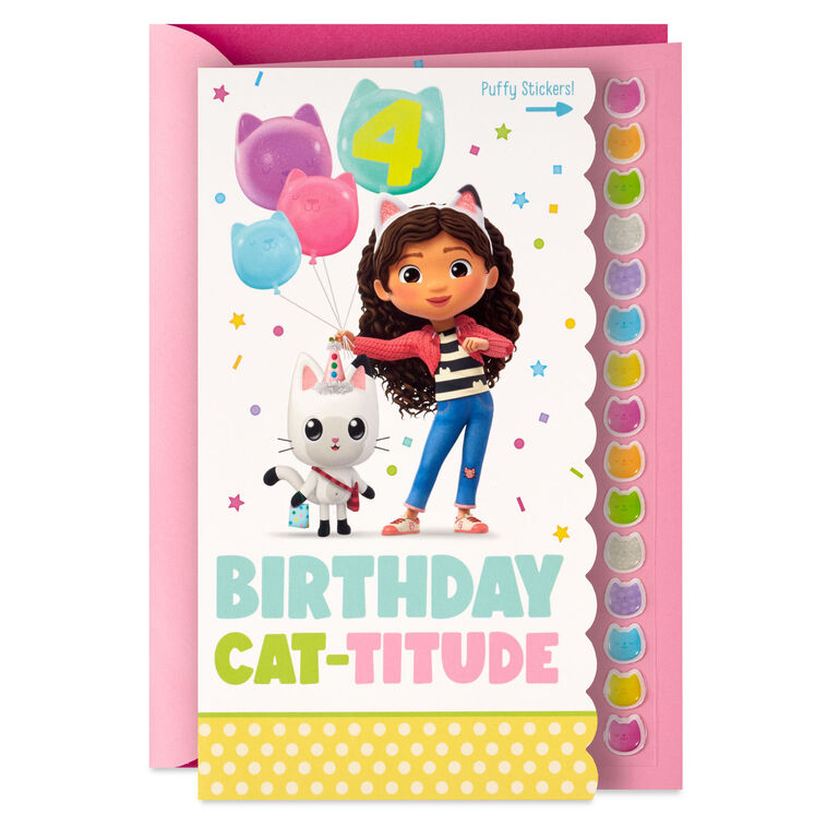 hallmark Gabby's Dollhouse Cat-titude Birthday Card with Stickers
