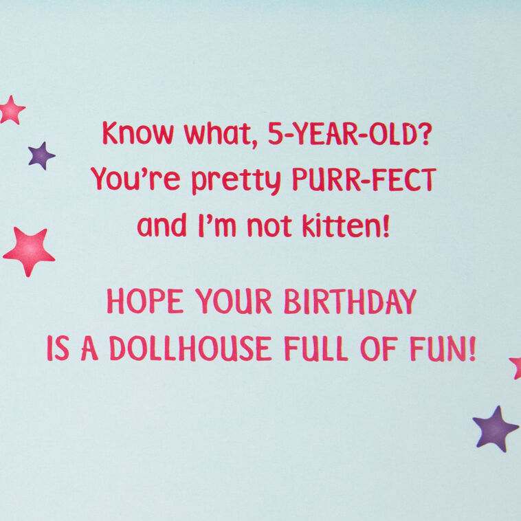 Hallmark Gabby's Dollhouse You're Pretty Purr-Fect Musical 5th Birthday Card