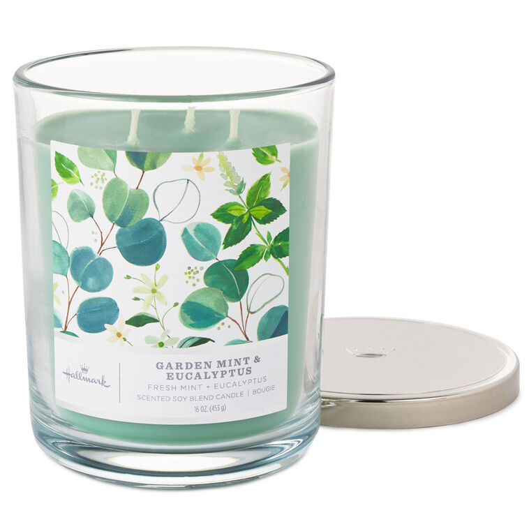 Hallmark Garden Mint And Eucalyptus 3-Wick Jar Candle 16 Oz