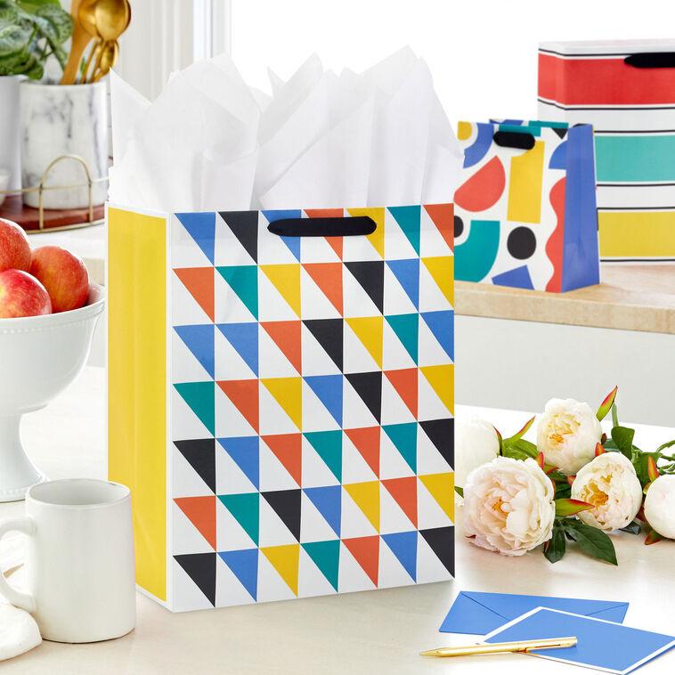 Hallmark Geometrics On White 8-Pack Assorted Gift Bag Bundle