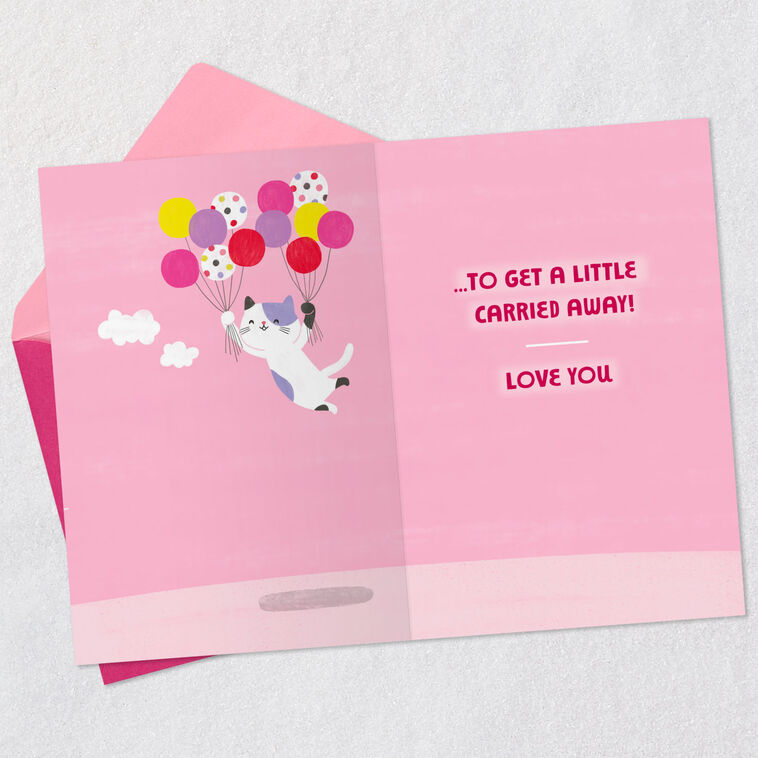 Hallmark Get Carried Away Kitty And Balloons Birthday Card For Great-Granddaughter