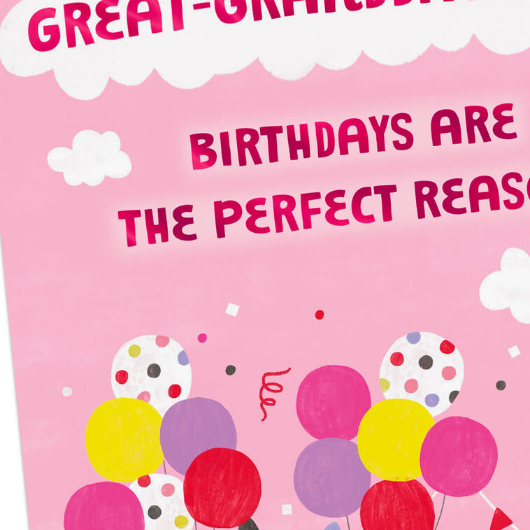 Hallmark Get Carried Away Kitty And Balloons Birthday Card For Great-Granddaughter