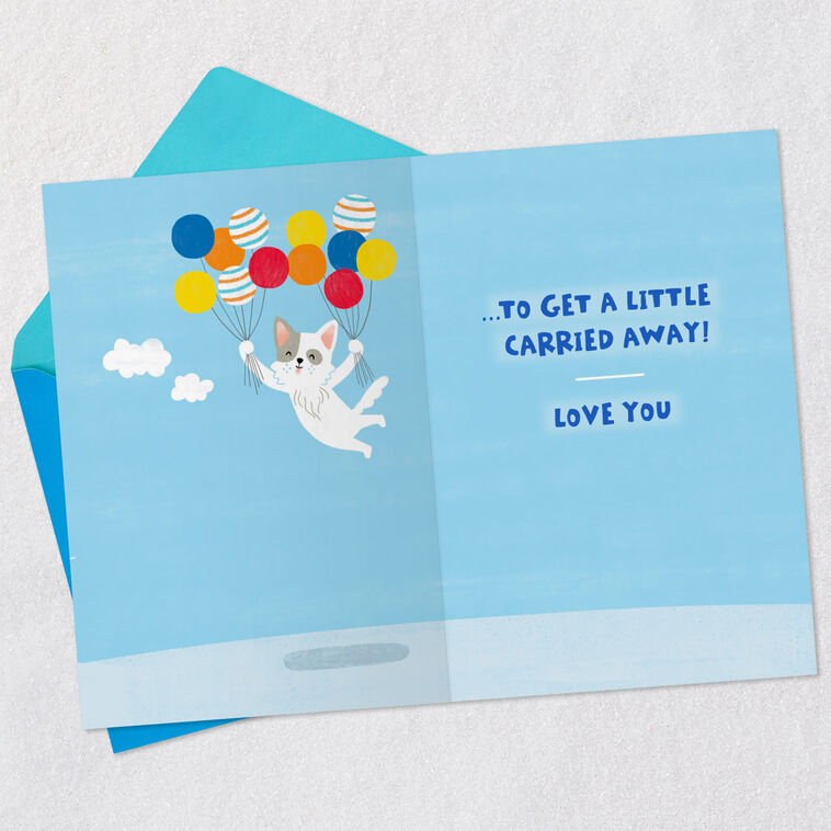 Hallmark Get Carried Away Puppy And Balloons Birthday Card For Great-Grandson