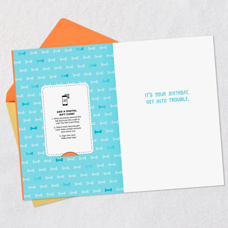 Hallmark Get Into Trouble Cake-Stealing Dogs Gift Card Greeting Funny Birthday Card