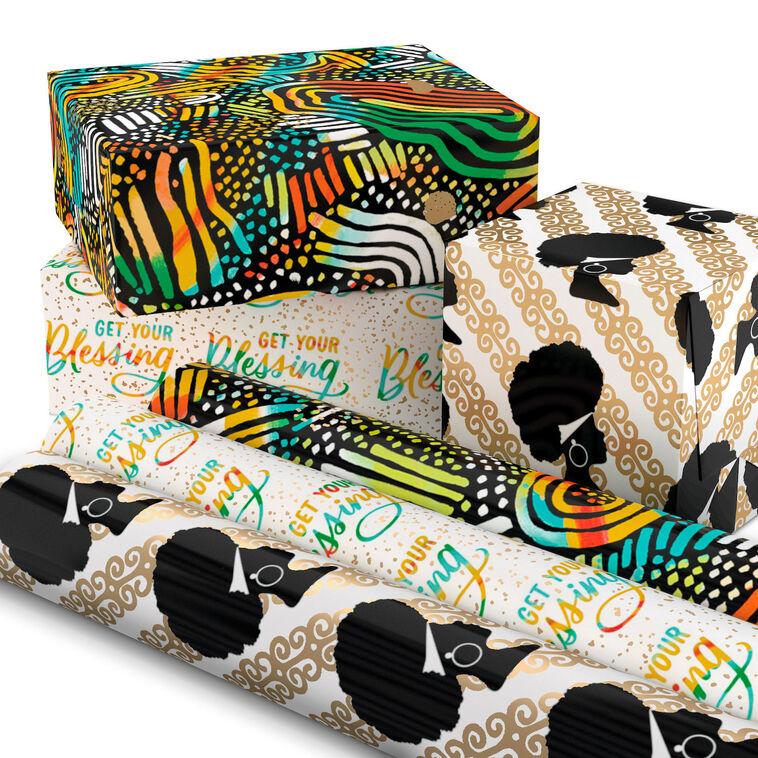 Hallmark Get Your Blessing 3-Pack Assorted Wrapping Paper 75 Sq. Ft. Total