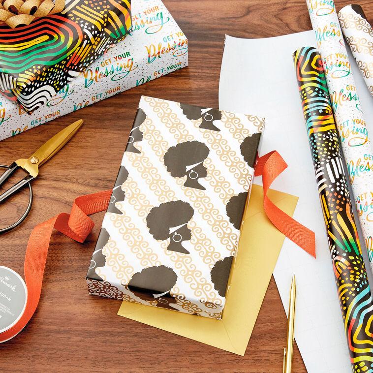 Hallmark Get Your Blessing 3-Pack Assorted Wrapping Paper 75 Sq. Ft. Total