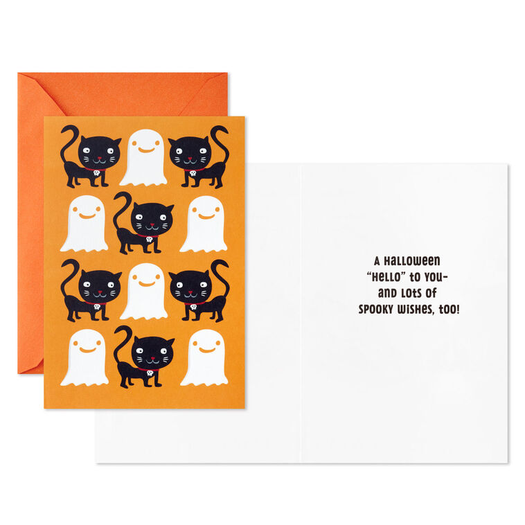 Hallmark Ghosts And Black Cats Halloween Cards Pack Of 6