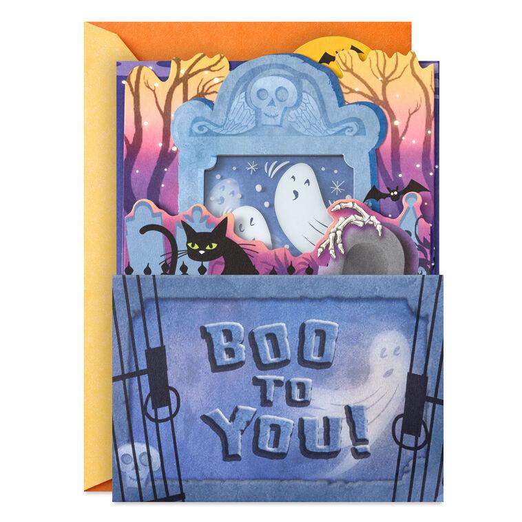 Hallmark Ghosts In The Graveyard Musical Pop-Up Halloween Card With Light