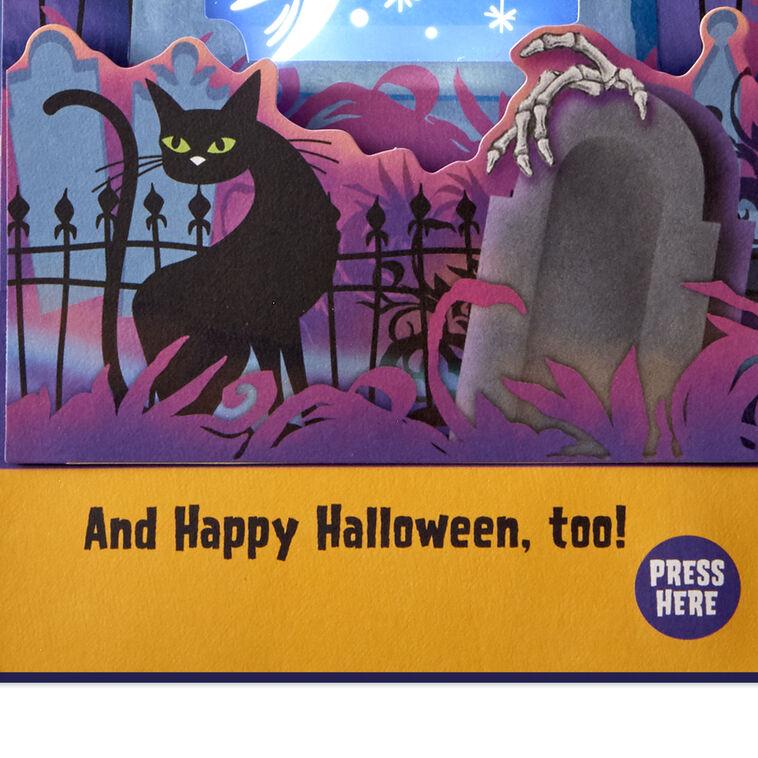 Hallmark Ghosts In The Graveyard Musical Pop-Up Halloween Card With Light