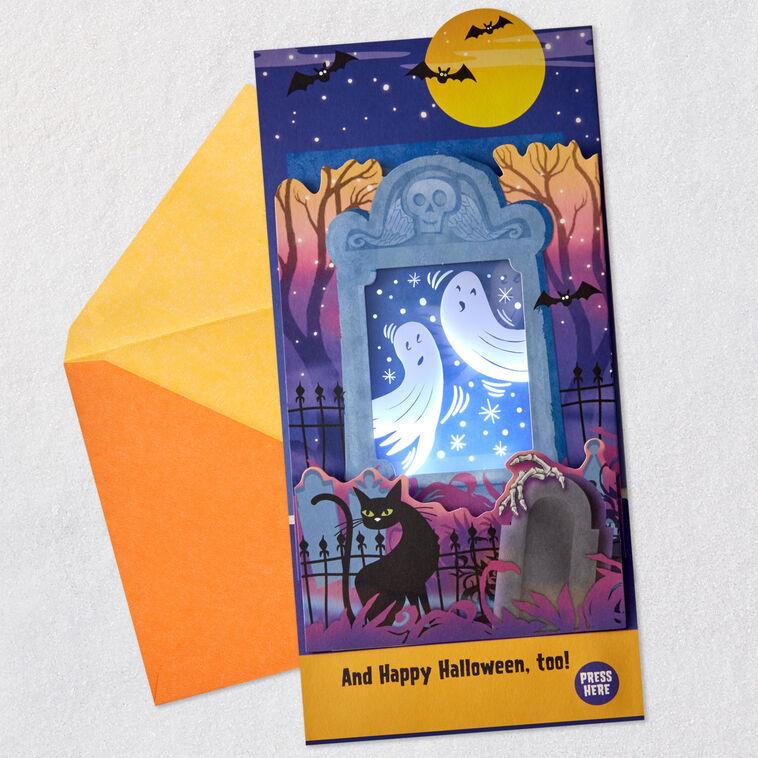 Hallmark Ghosts In The Graveyard Musical Pop-Up Halloween Card With Light