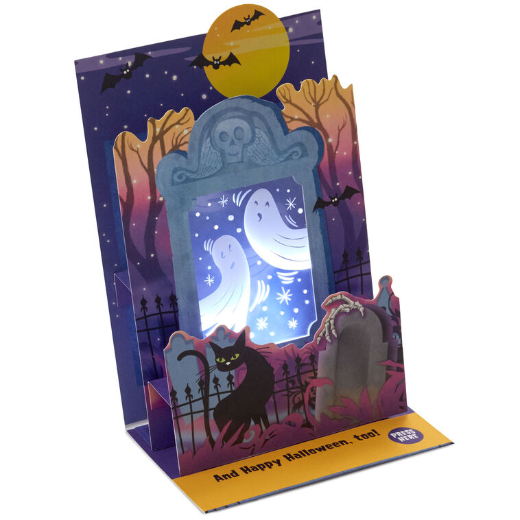 hallmark Ghosts in the Graveyard Musical Pop-Up Halloween Card With Light