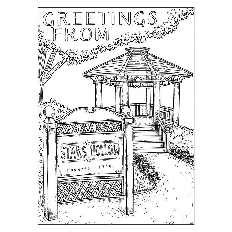 Hallmark Gilmore Girls Greetings From Stars Hollow A Postcard Coloring Book